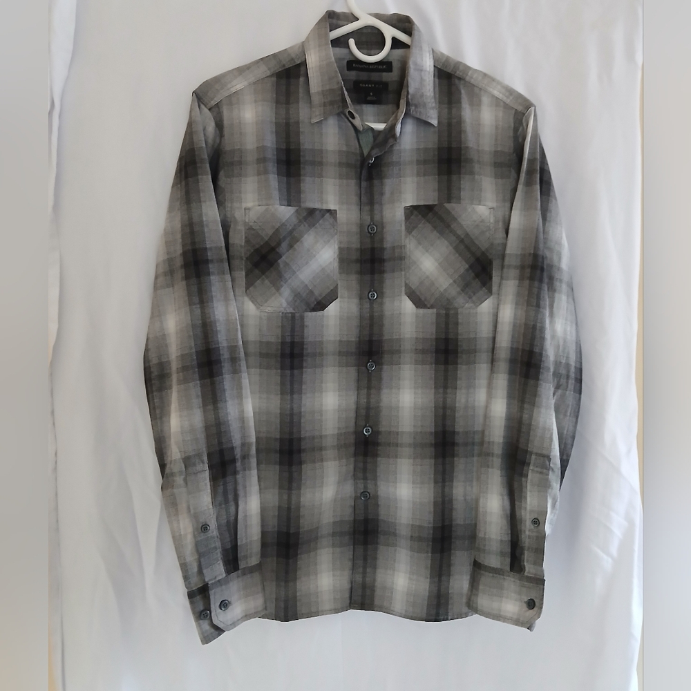 Banana Republic Grant Fit Tapered Plaid Shirt S
